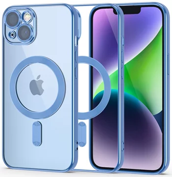 Funda TECH-PROTECT MAGSHINE MAGSAFE azul claro para iPhone 14  