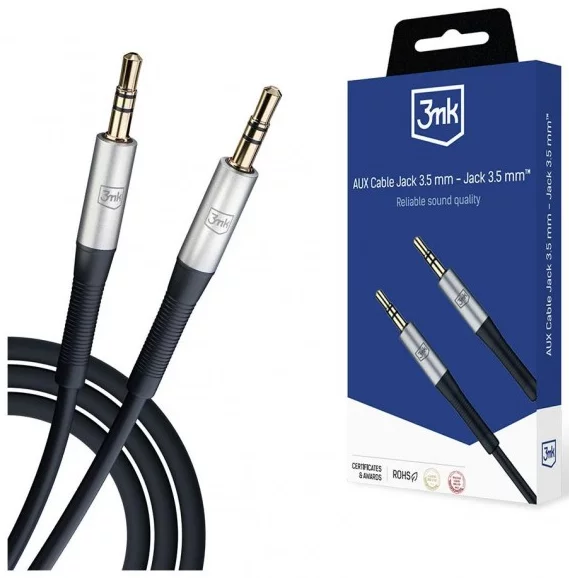 E-shop Kábel 3MK AUX Cable Jack 3.5 mm - Jack 3.5 mm 1m