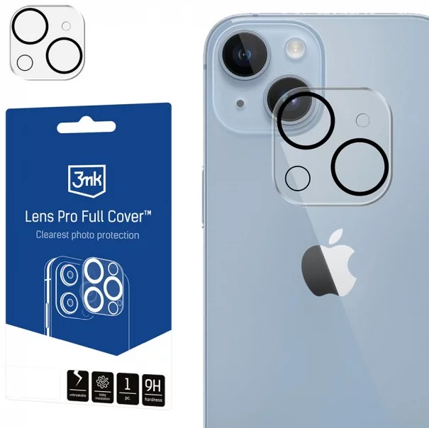 Ochranné sklo 3MK Lens Pro Full Cover iPhone 13 Mini/ 13 Tempered Glass for Camera Lens with Mounting Frame 1pc 