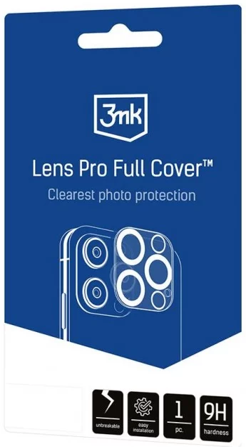 Ochranné sklo 3MK Lens Pro Full Cover iPhone 14 Pro/14 Pro Max Tempered Glass for Camera Lens with Mounting Frame 1pcs 
