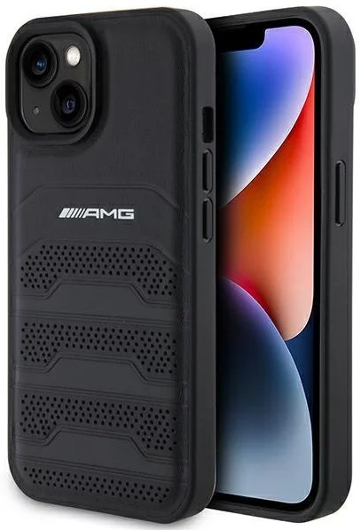 E-shop Kryt AMG AMHCP15MGSEBK iPhone 15 Plus 6,7" black hardcase Leather Debossed Lines (AMHCP15MGSEBK)