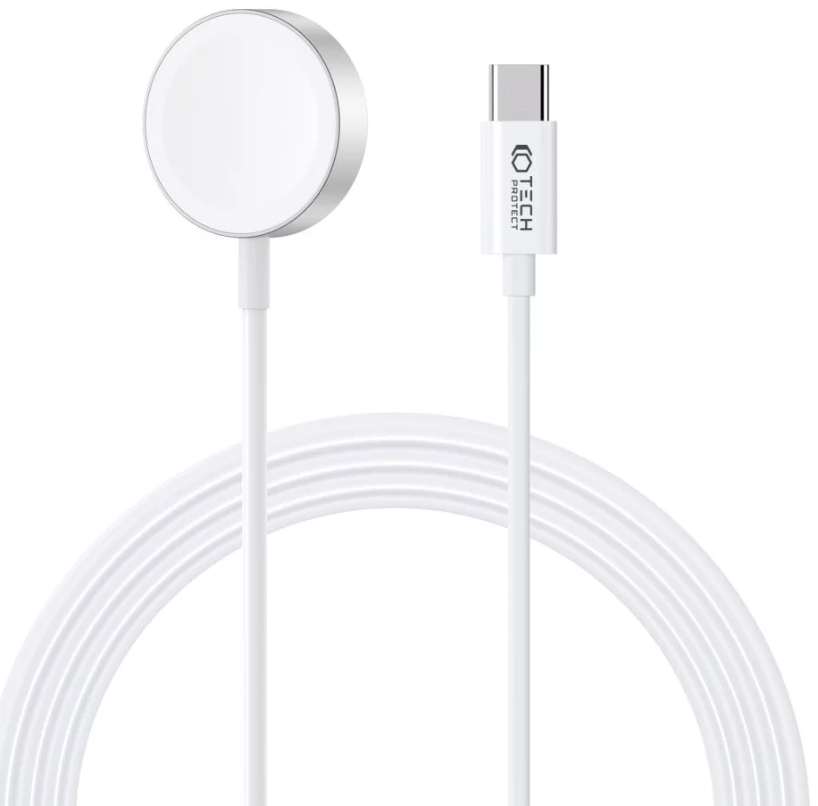 TECH-PROTECT ULTRABOOST MAGNETIC CHARGING TYPE-C CABLE 120CM APPLE WATCH WHITE (9490713932704)