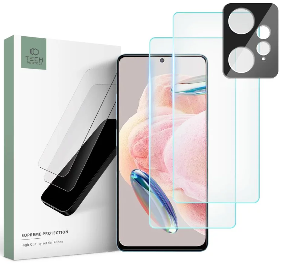 Ochranné sklo TECH-PROTECT SUPREME SET XIAOMI REDMI NOTE 12 4G / LTE CLEAR (9490713934203)