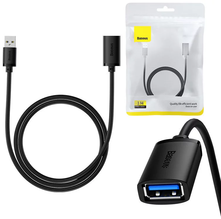 Kábel Baseus USB 3.0 Extension cable male to female, AirJoy Series, 1m (black)
