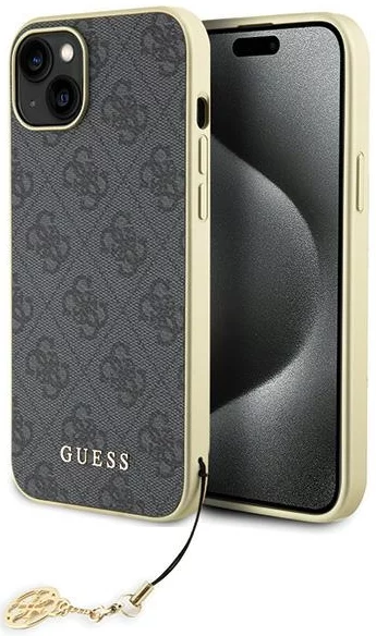 Levně Kryt Guess GUHCP15MGF4GGR iPhone 15 Plus 6.7" grey hardcase 4G Charms Collection (GUHCP15MGF4GGR)