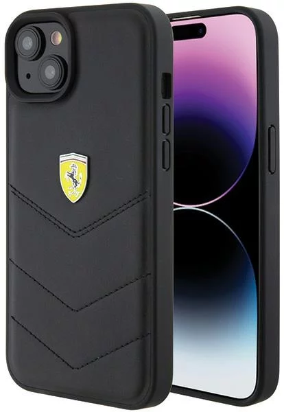 Levně Kryt Ferrari FEHCP15MRDUK iPhone 15 Plus 6.7" black hardcase Quilted Metal Logo (FEHCP15MRDUK)