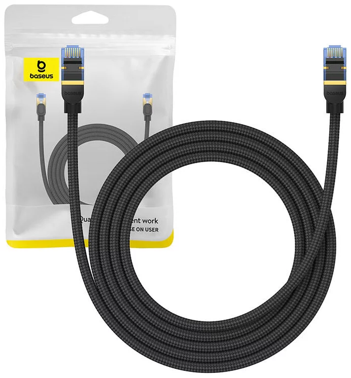 Kábel Baseus Braided network cable cat.7 Ethernet RJ45, 10Gbps, 2m (black)