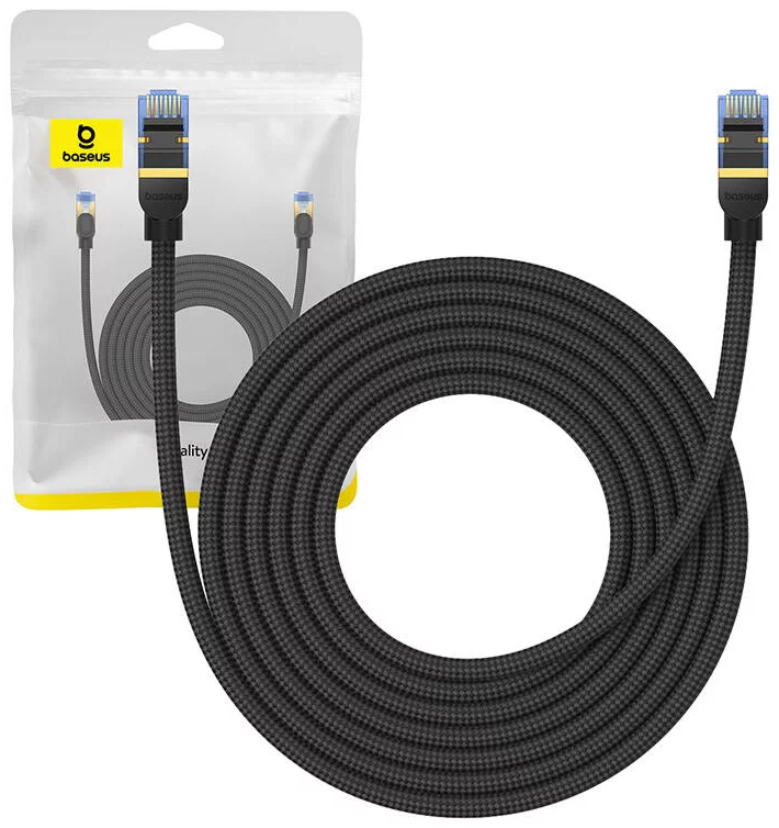 Kábel Baseus Braided network cable cat.7 Ethernet RJ45, 10Gbps, 5m (black)