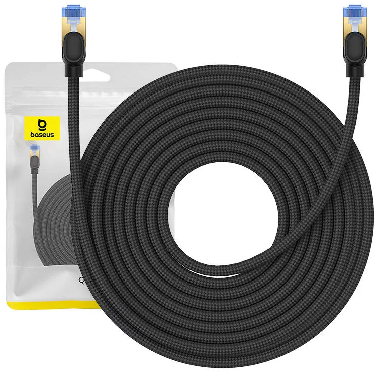 Kábel Baseus Braided network cable cat.7 Ethernet RJ45, 10Gbps, 15m (black)