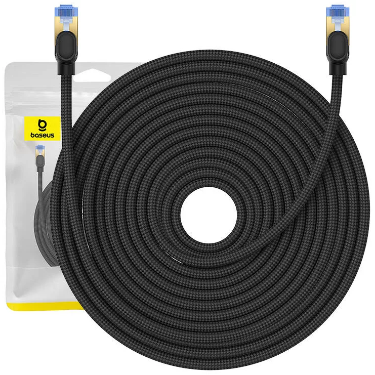 Kábel Baseus Braided network cable cat.7 Ethernet RJ45, 10Gbps, 25m (black)