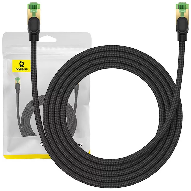 Kábel Baseus Braided network cable cat.8 Ethernet RJ45, 40Gbps, 2m (black)