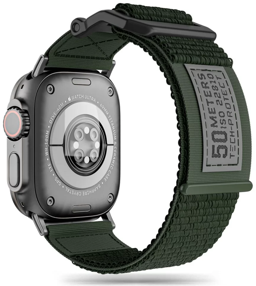 Remienok TECH-PROTECT SCOUT APPLE WATCH 4 / 5 / 6 / 7 / 8 / 9 / SE / ULTRA 1 / 2 (42 / 44 / 45 / 49 MM) MILITARY GREEN (9319456605235)