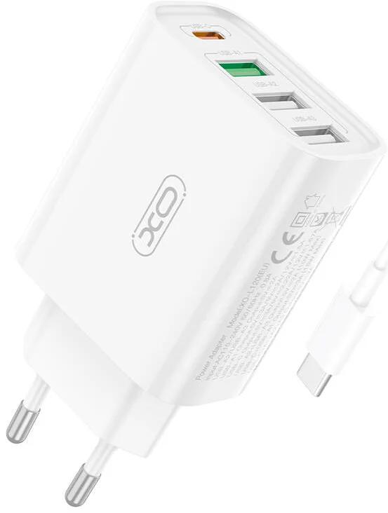 Levně Nabíječka XO Wall charger L120 1xUSB-C,20W ,1x USB-1, 18W with cable USB-C (white)
