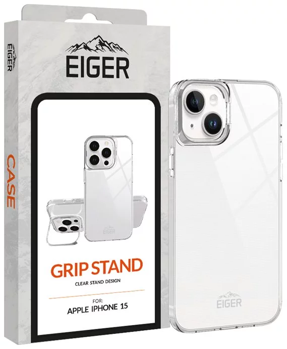 Levně Kryt Eiger Grip Stand Case for iPhone 15 in Clear