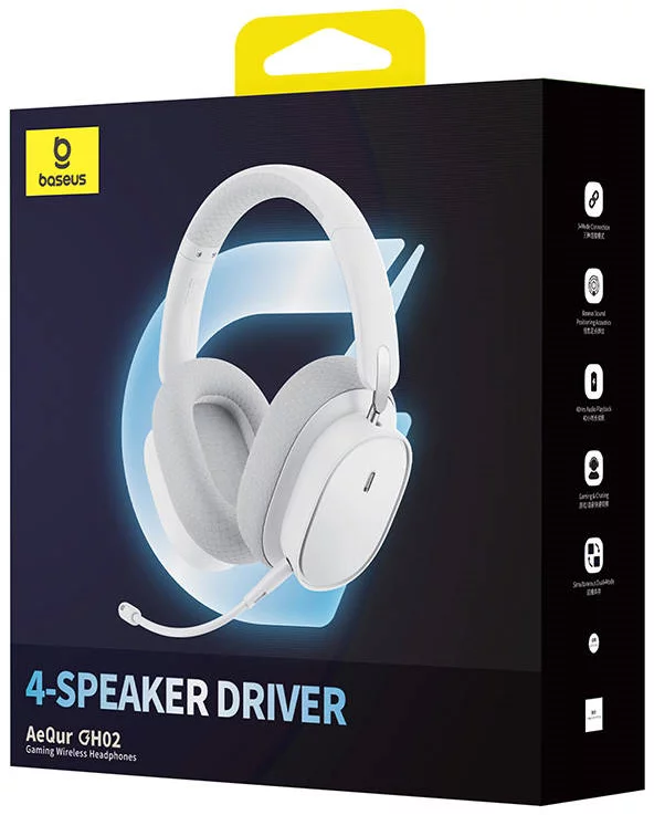 Headphones Baseus Gaming Wireless Headphones AeQur GH02 white