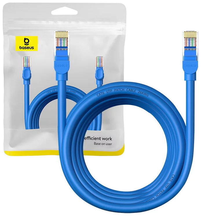 Kábel Baseus Round Cable Ethernet RJ45, Cat.6, 5m (blue)