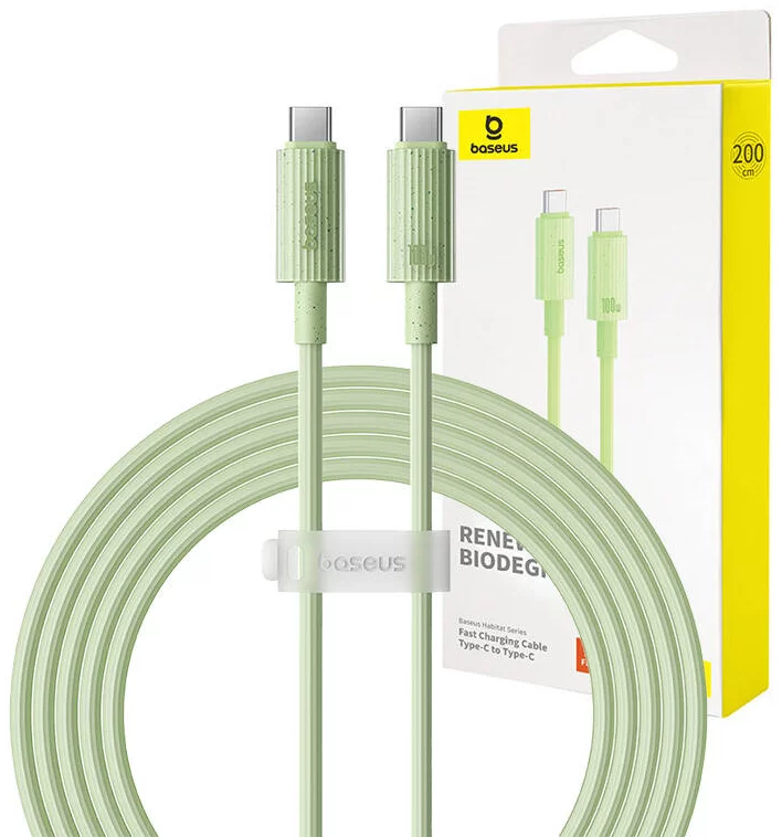 Kábel Baseus Fast Charging cable USB-C to USB-C Habitat Series 2m 100W (green)