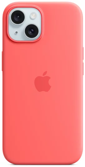 Levně Kryt Apple iPhone 15+ Silicone Case with MS - Guava