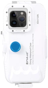 Puluz Kunststoff wasserdichtes Gehäuse für iPhone 14 Plus/Pro Max/13 Pro Max/12 Pro Max/11 Pro Max (weiß)  