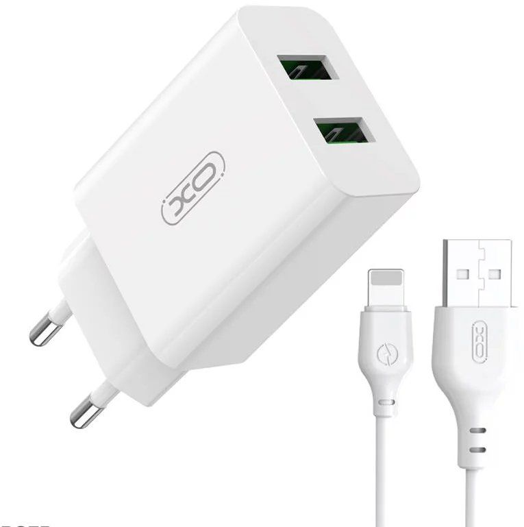 Levně Nabíječka XO Wall charger L119 2x USB-A, Lightning cable, 18W (white)
