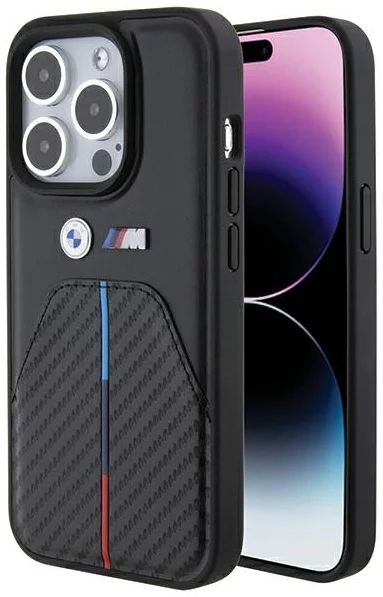 Kryt BMW BMHCP15L22NSTB iPhone 15 Pro 6.1" black Stamped Tricolor Stripe (BMHCP15L22NSTB)