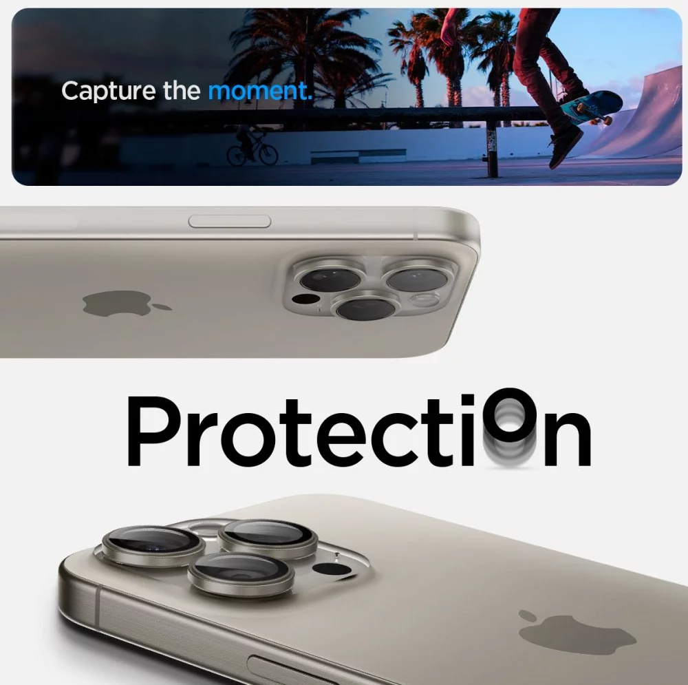 Spigen iPhone 15 Pro Max / 15 Pro Camera Lens Protector EZ Fit