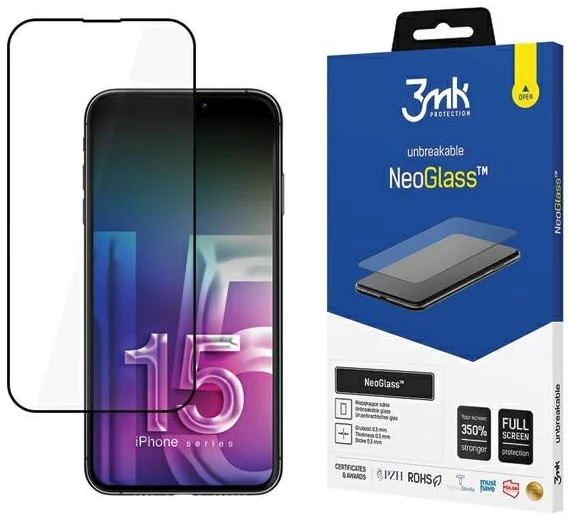 Levně Ochranné sklo 3MK NeoGlass iPhone 15 6.1" black