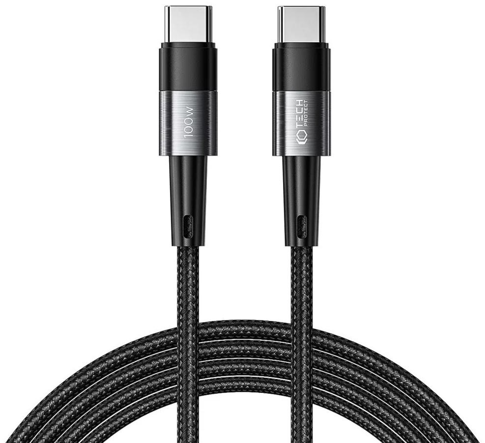 Kábel TECH-PROTECT ULTRABOOST TYPE-C CABLE PD100W/5A 200CM GREY (9319456606133)