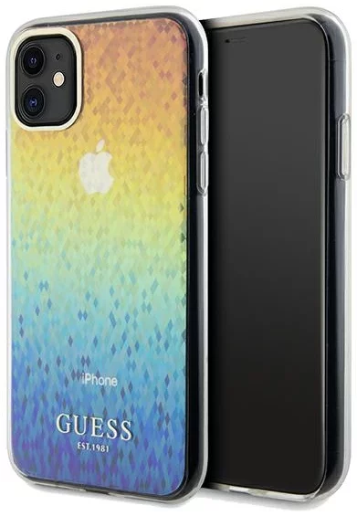 Levně Kryt Guess GUHCN61HDECMI iPhone 11 / Xr 6.1" multicolour hardcase IML Faceted Mirror Disco Iridescent (GUHCN61HDECMI)