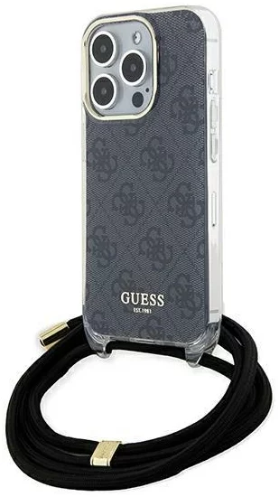 E-shop Kryt Guess GUHCP15LHC4SEK iPhone 15 Pro 6.1" black hardcase Crossbody Cord 4G Print (GUHCP15LHC4SEK)