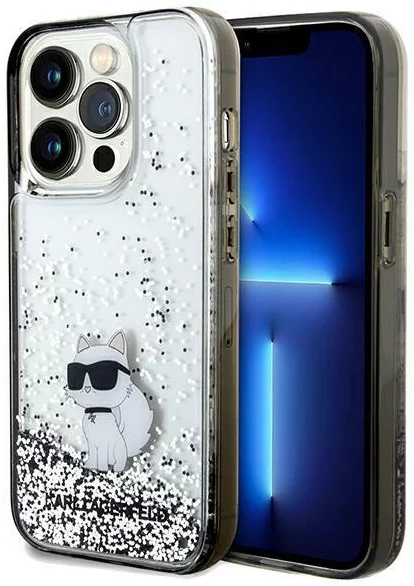 Levně Kryt Karl Lagerfeld KLHCP14XLKCNSK iPhone 14 Pro Max 6.7" transparent hardcase Liquid Glitter Choupette (KLHCP14XLKCNSK)