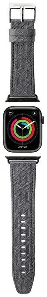 Remienok Karl Lagerfeld Strap KLAWLSAKLHPG Apple Watch 42/44/45/49mm silver strap Saffiano Monogram (KLAWLSAKLHPG)