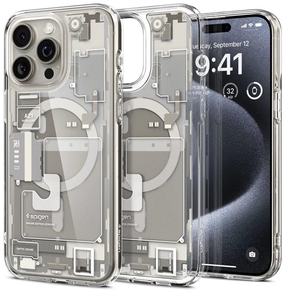 Levně Kryt Spigen Ultra Hybrid MagSafe, zero one natural titanium - iPhone 15 Pro (ACS07216)