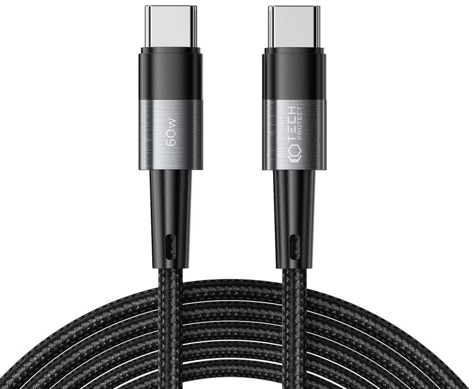 Kábel TECH-PROTECT ULTRABOOST TYPE-C CABLE PD60W/3A 300CM GREY (9319456607369)