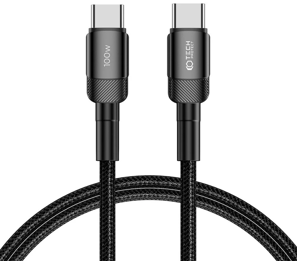 Kábel TECH-PROTECT ULTRABOOST EVO TYPE-C CABLE PD100W/5A  100CM BLACK (5906203690602)