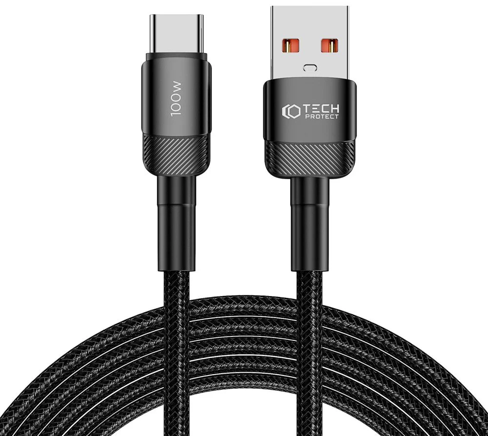 Kábel TECH-PROTECT ULTRABOOST EVO TYPE-C CABLE 100W/5A 300CM BLACK (5906203690732)