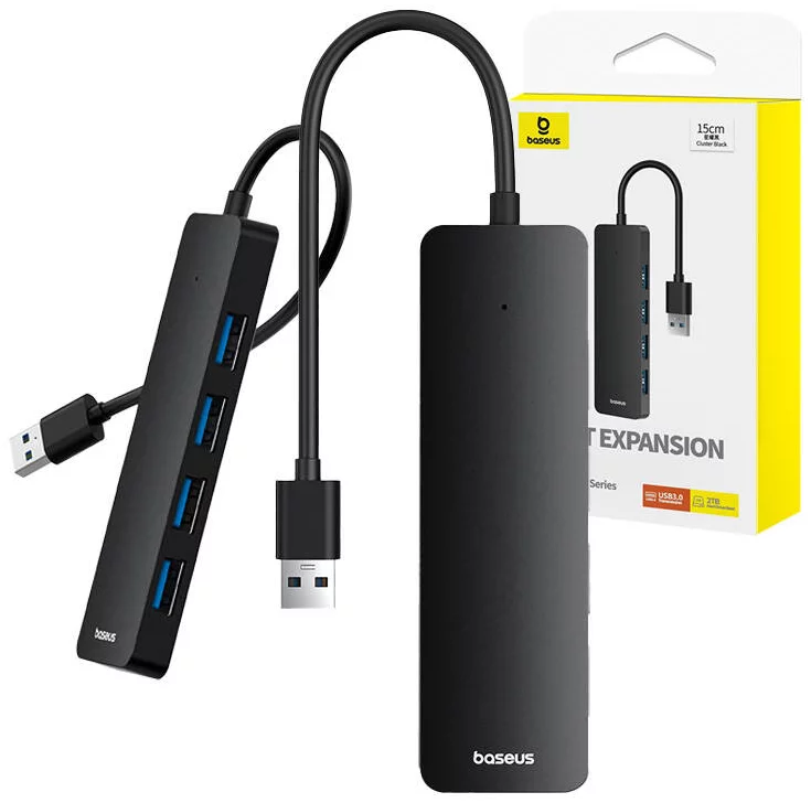 USB Hub Baseus 4in1 Hub UltraJoy Lite USB-A to USB 3.0 15 cm(black)