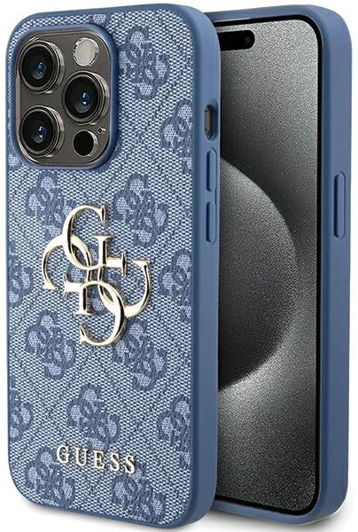 Levně Kryt Guess GUHCP15X4GMGBL iPhone 15 Pro Max 6.7" blue hardcase 4G Big Metal Logo (GUHCP15X4GMGBL)