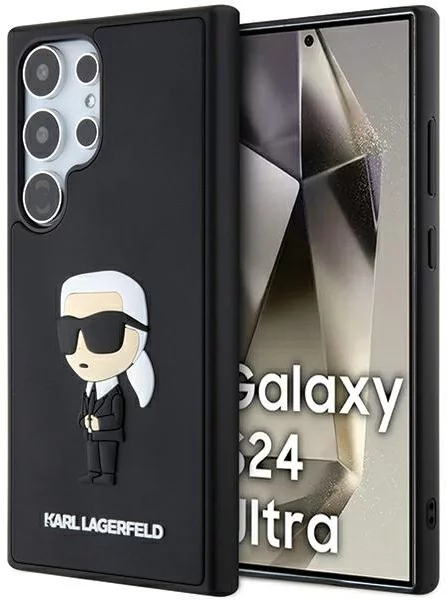 Kryt Karl Lagerfeld KLHCS24L3DRKINK S24 Ultra S928 black hardcase 3D Rubber Ikonik (KLHCS24L3DRKINK)