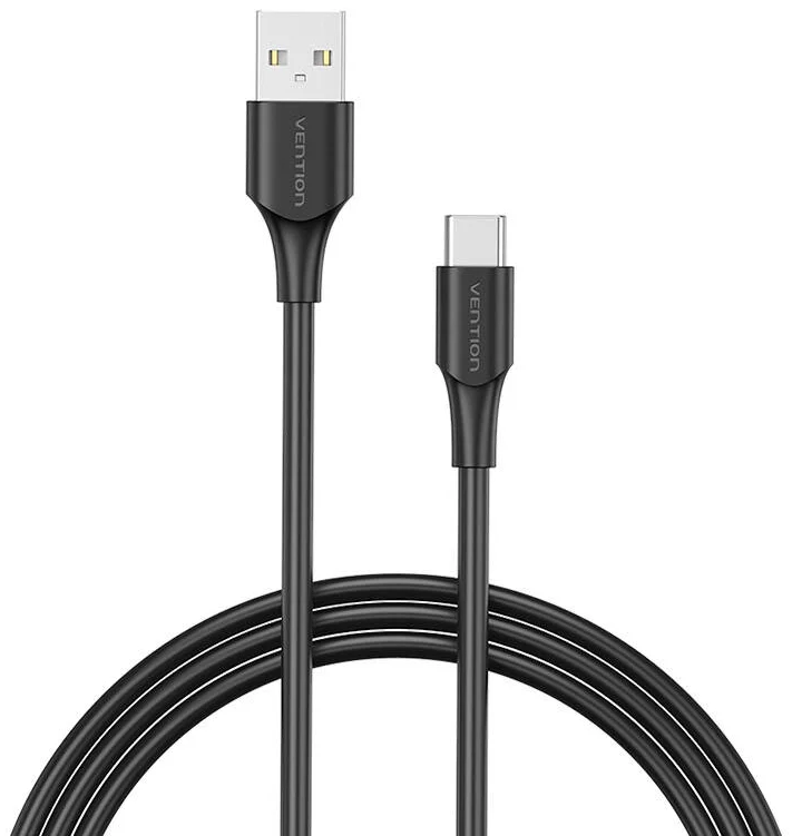 Kábel Vention USB 2.0 A to USB-C 3A cable 0.5m CTHBD black