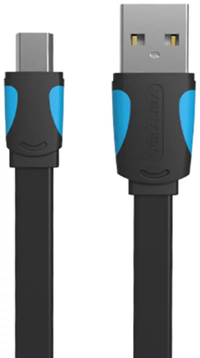 Levně Kabel Vention Flat USB 2.0 A to Mini 5-pin cable VAS-A14-B050 0.5m Black