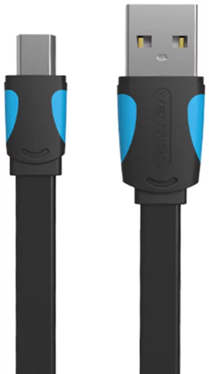 Levně Kabel Vention Flat USB 2.0 A to Mini 5-pin cable VAS-A14-B100 1m Black
