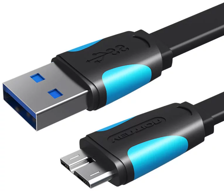 Kábel Vention Flat USB 3.0 A to Micro-B cable VAS-A12-B025 0.25m Black