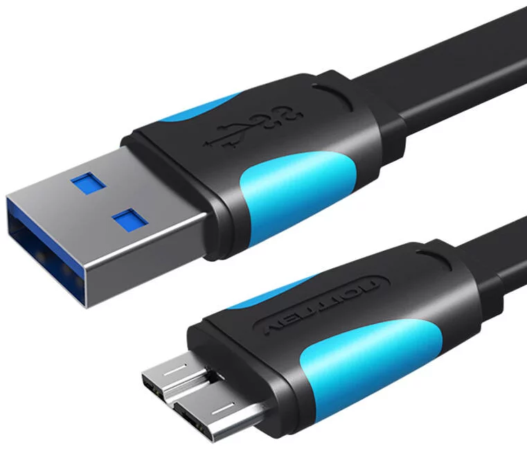 Levně Kabel Vention Flat USB 3.0 A to Micro-B cable VAS-A12-B100 1m Black