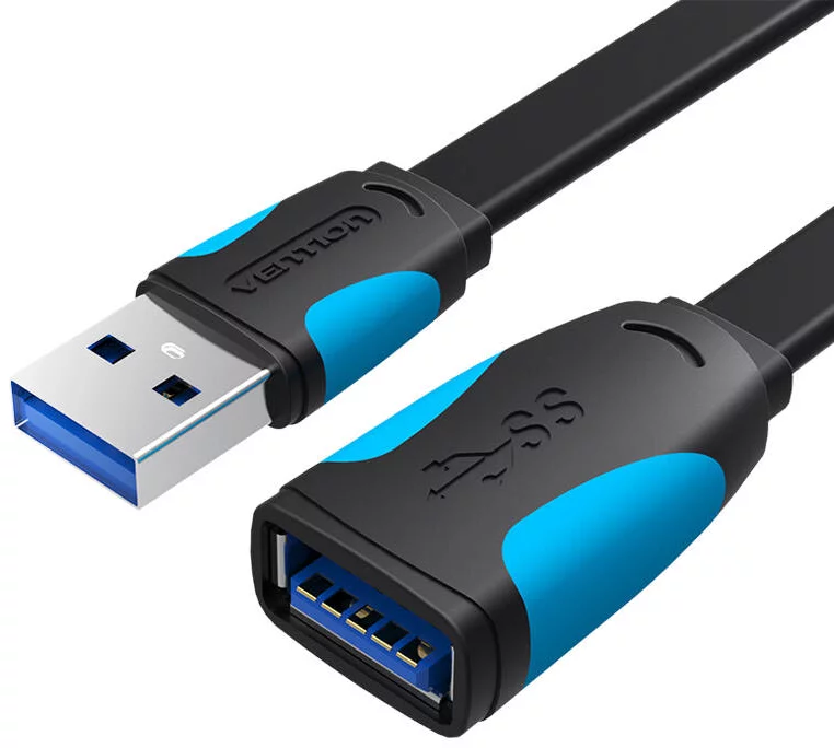 Levně Kabel Vention Flat USB 3.0 extender VAS-A13-B150 1.5m Black