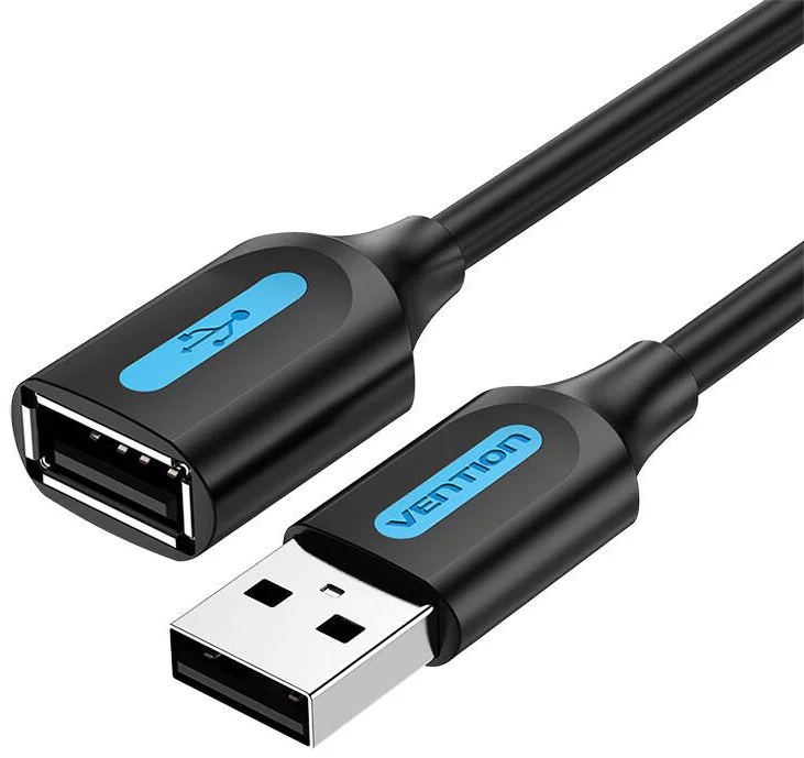 Levně Kabel Vention USB 2.0 male to female extension cable CBIBD 0.5m Black PVC