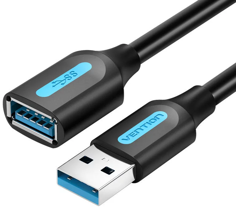Levně Kabel Vention USB 3.0 male to female extension cable CBHBF 1m Black PVC
