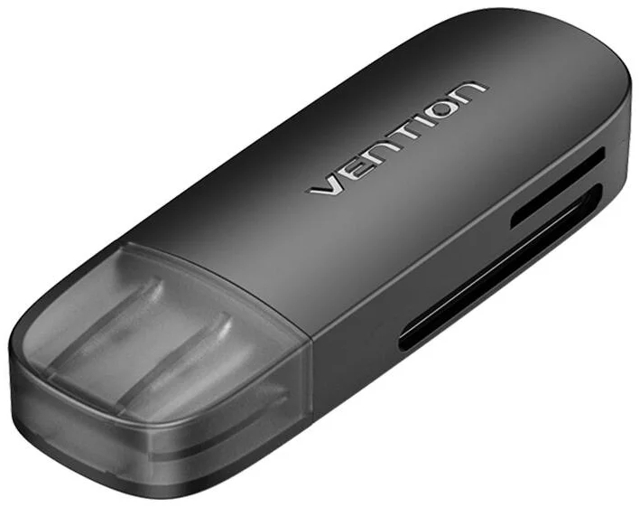 E-shop Čítačka pamäťových kariet Vention 2-in-1 USB 2.0 A (SD+TF) Memory Card Reader CLEB0 (black)