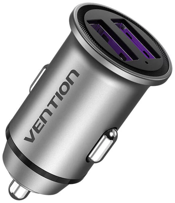 Nabíječka do auta Vention Dual Port Car Charger FFEH0 USB A+A(30/30) Gray