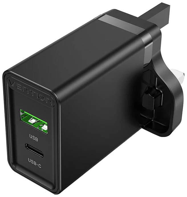 Nabíječka Vention USB(A+C) Wall Charger FBBB0-UK (18W/20W) UK Black